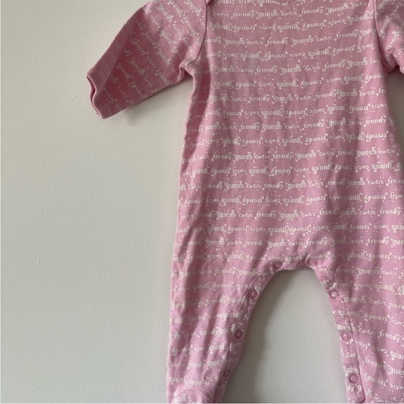 Guess baby light pink footie. Size 6-9 Months - Picture 2 of 8